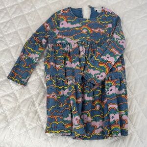 Stella McCartney Kids Denim Dress with Colorful Patterns